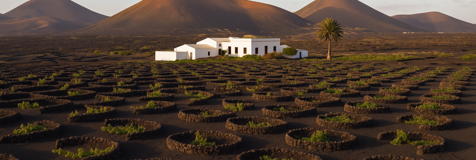 Vigneti e paesaggio vulcanico nella zona di La Geria a Lanzarote, perfetta location per un matrimonio immerso nella natura