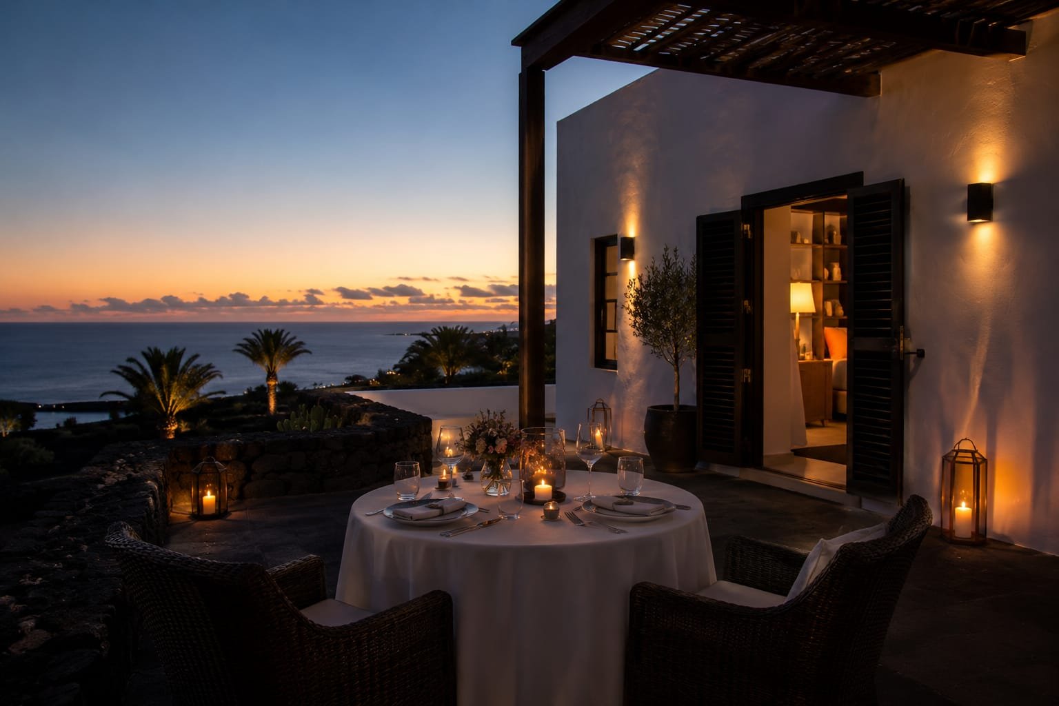 Matrimonio al mare alle Canarie con ricevimento vista oceano a Lanzarote